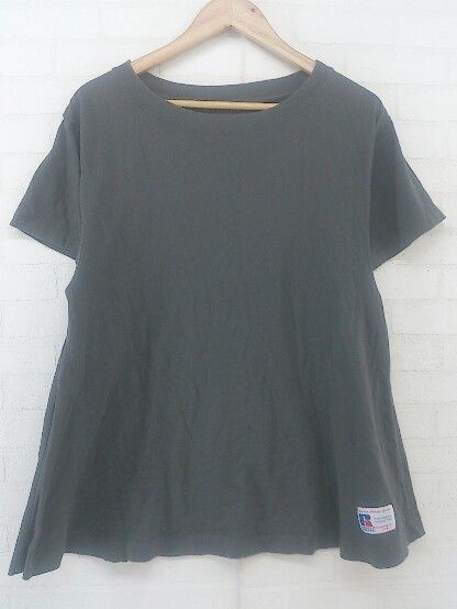 ◇ RUSSELL ATHLETIC × BEAUTY&YOUTH 五分袖 Tシャツ カットソー サイズF ダークグレー系 レディース P 【中古】 【1209090007718】