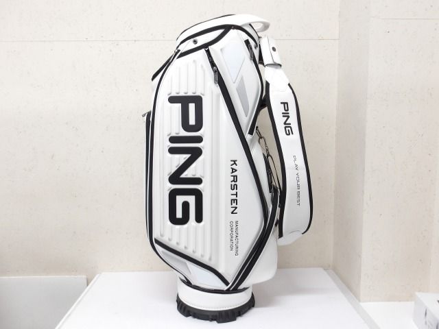 中古品 PING エナメルキャディバッグ ホワイト 中古】キャディバッグ ピン PING CB-P2401 ホワイト 0キャディバッグ