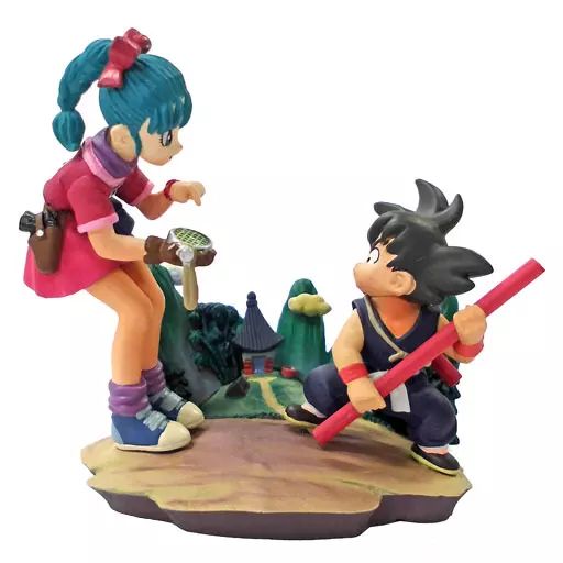 ドラゴンボールカプセルネオ　摩訶不思議　ドラゴンボール総集編＊ドラカプ 中古】トレーディングフィギュア ブルマ＆孫悟空 彩色版