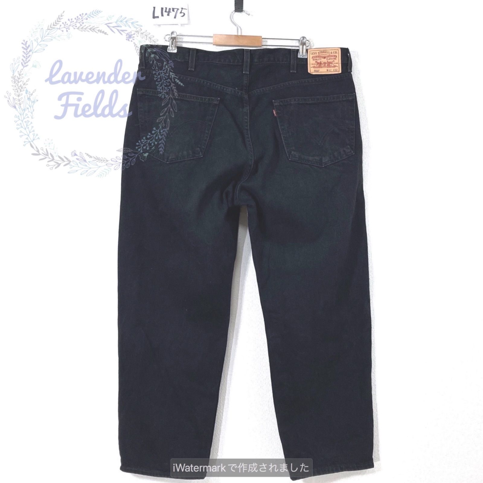 リーバイス550ブラックデニムパンツL1475〇LEVI'S w42大きいサイズ
