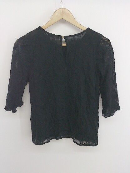 ◇ natural couture ナチュラルクチュール レース ノーカラー 五分袖 ブラウス カットソー サイズF ブラック レディース P 【中古】 【1209160007174】 ◇ natural couture ナチュラルクチュール レース ノーカラー 五分袖 ブラウス カットソー サイズF ブラック レディース P 【中古】 【1209160007174】