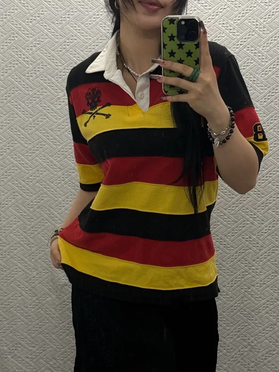 ナイキ ヴィンテージ ストリート ロックパンク スカル ラグビー カラーTシャツ K0232