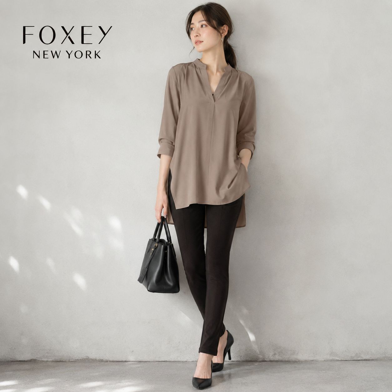 値下げ フォクシー ニューヨーク FOXEY NY こげ茶 チュール スカート 