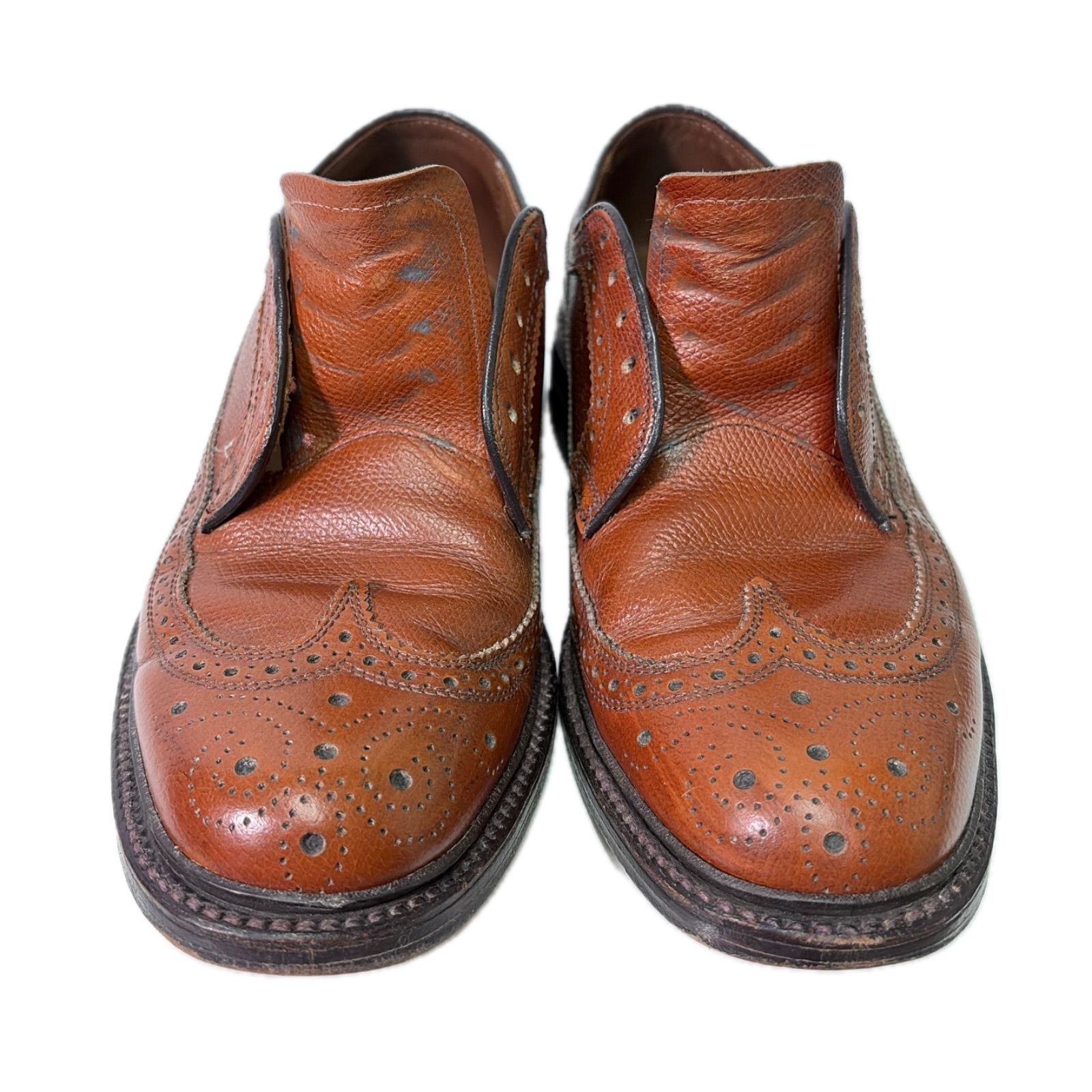 70s 80s WRIGHT ライト ウィングチップ レザー シューズ ロング 