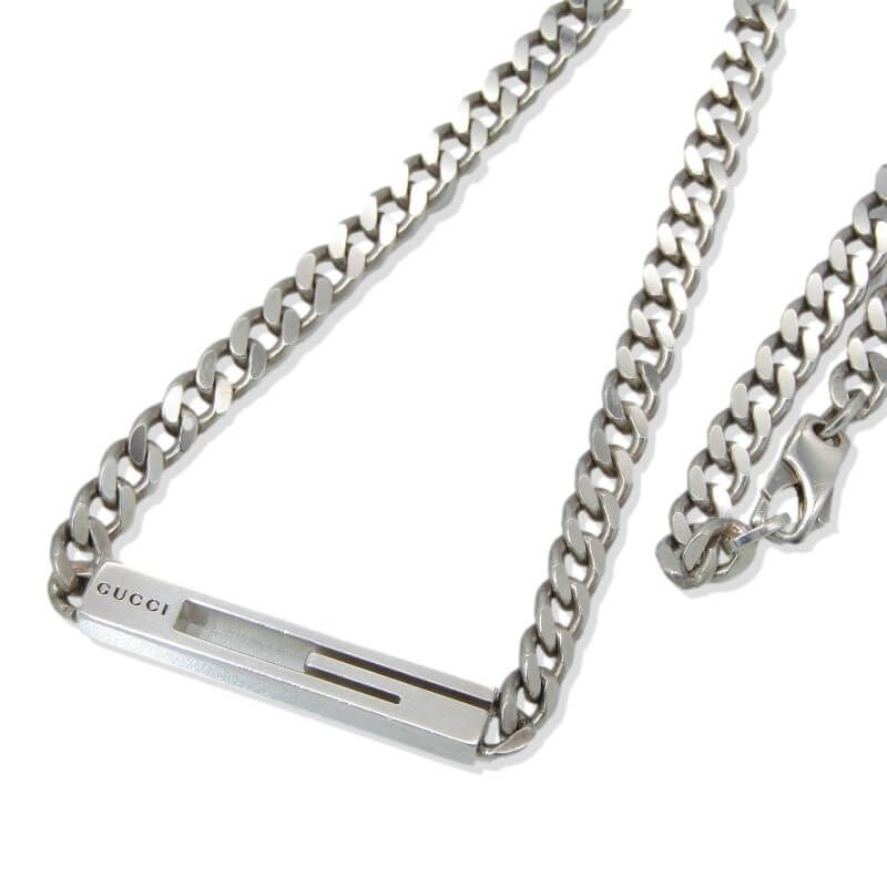 GUCCI グッチ ネックレス ブランデッドG SV925 Gロゴ カットアウト キヘイチェーン イタリア製 28012546
