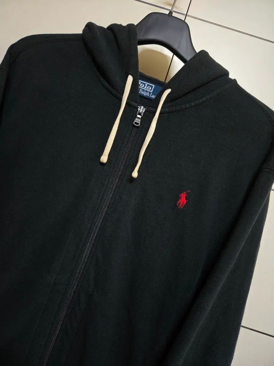 ポロラルフローレン正規品 ブラック フードジップアップ (Lサイズ)
