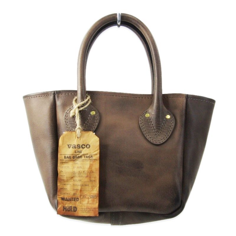 未使用 VASCO ヴァスコ レザートートバッグS VS-269L LEATHER OLD TOTE BAG SMALL キップレザー カウレザー 牛革 グレー 47000097