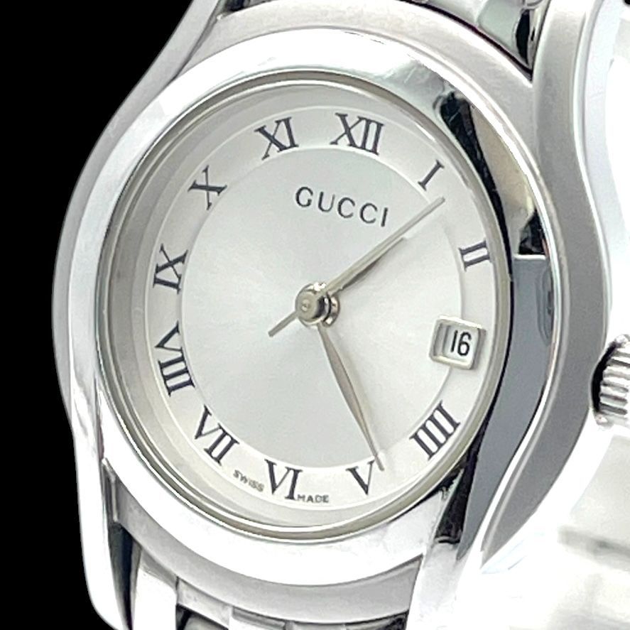 新品電池 稼働品 GUCCI グッチ レディース腕時計 5500L ラウンド