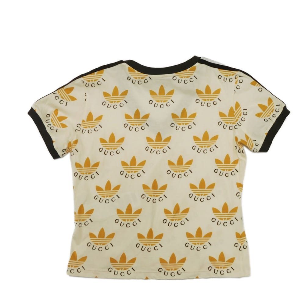 GUCCI グッチ トレフォイル ロゴ プリント Vネック XS 160/84Y 