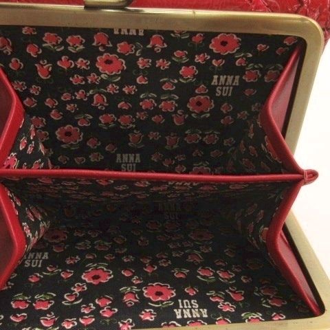 アナスイ ANNA SUI 三つ折り財布 ウォレット レザー がま口 ピンク 260515E