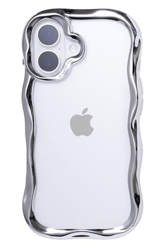 iFace BeBling Wave iPhone 16 対応 ケース (シルバー)【アイフェイス ビーブリング iphone16ケース ウェーブ スマホケース iphoneケース うねうね メタリック アイフォン16 クリアケース カバー 4fc08940
