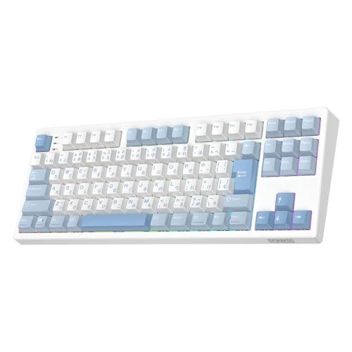 EPOMAKER TH87 JIS 日本語配列 TKL ワイヤレスゲーミングキーボード 2.4GHz/BT5.0/有線 テンキーレス ホットスワップ対応 10000mAh 無線 メカニカルキーボード 91キーリニアスイッチ RGBバックライト 1f4b6e03