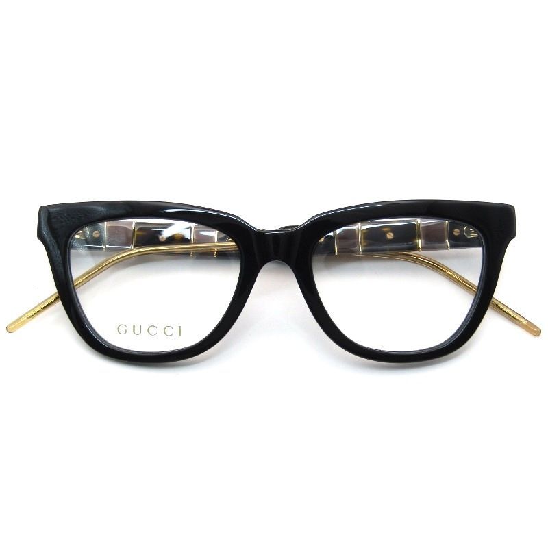 未使用 GUCCI グッチ メガネフレーム GG0601O イタリア製 ウェリントン USフィット 001 ブラック 61005521