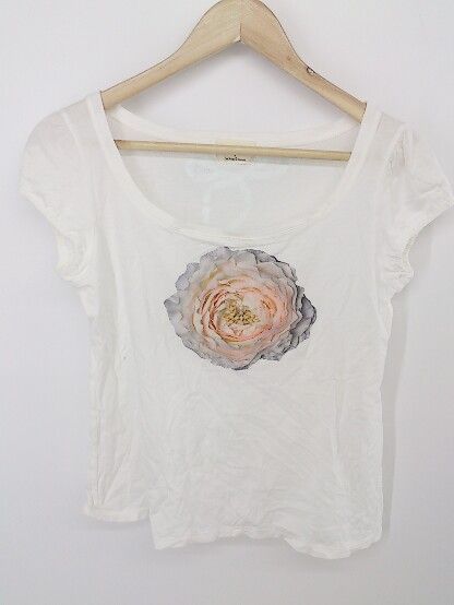 ◇ MATRIOCHKA フラワー 半袖 Tシャツ カットソー ホワイト系 ピンク マルチ レディース P 【中古】 【1210040000116】
