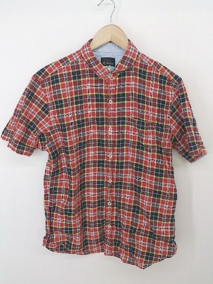 ◇ THE SHOP TK MIXPICE チェック 半袖 シャツ サイズL レッド系 ブラック マルチ メンズ P 【中古】 【1210040006064】