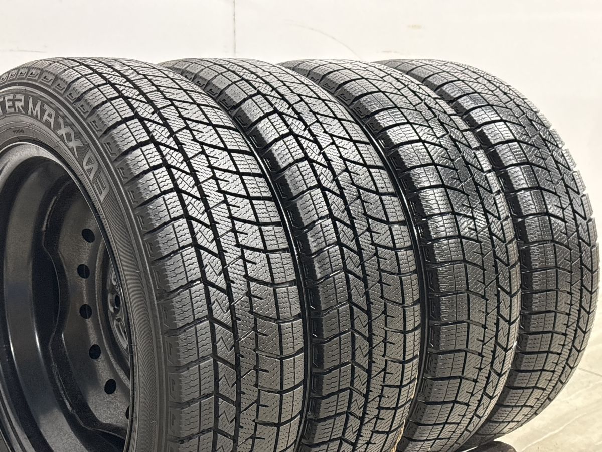 バリ溝！23年！スズキ スペーシア 純正スチール 155/65R14 ダンロップ バリ溝】スズキ スペーシア 純正 14in 4.5J +45 PCD100 ダンロップ