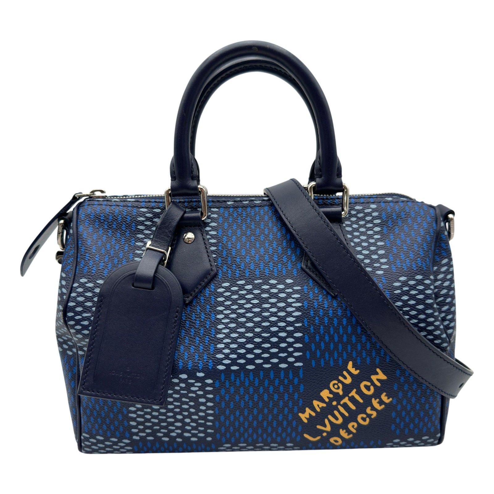 ルイ・ヴィトン LOUIS VUITTON キーポル・バンドリエール25 N40691 ネイビー ダミエヘリテージ/レザー メンズ ショルダーバッグ
