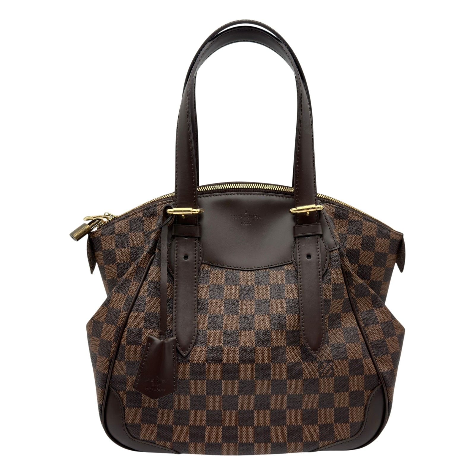 ルイ・ヴィトン LOUIS VUITTON ヴェローナMM N41118 ブラウン ダミエ/レザー レディース トートバッグ