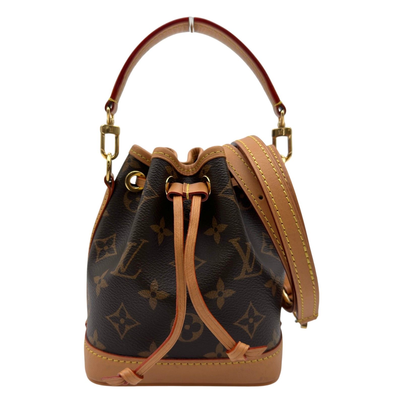 ルイ・ヴィトン LOUIS VUITTON ナノ・ノエ M81266 ブラウン モノグラム/レザー レディース ショルダーバッグ 118,500円