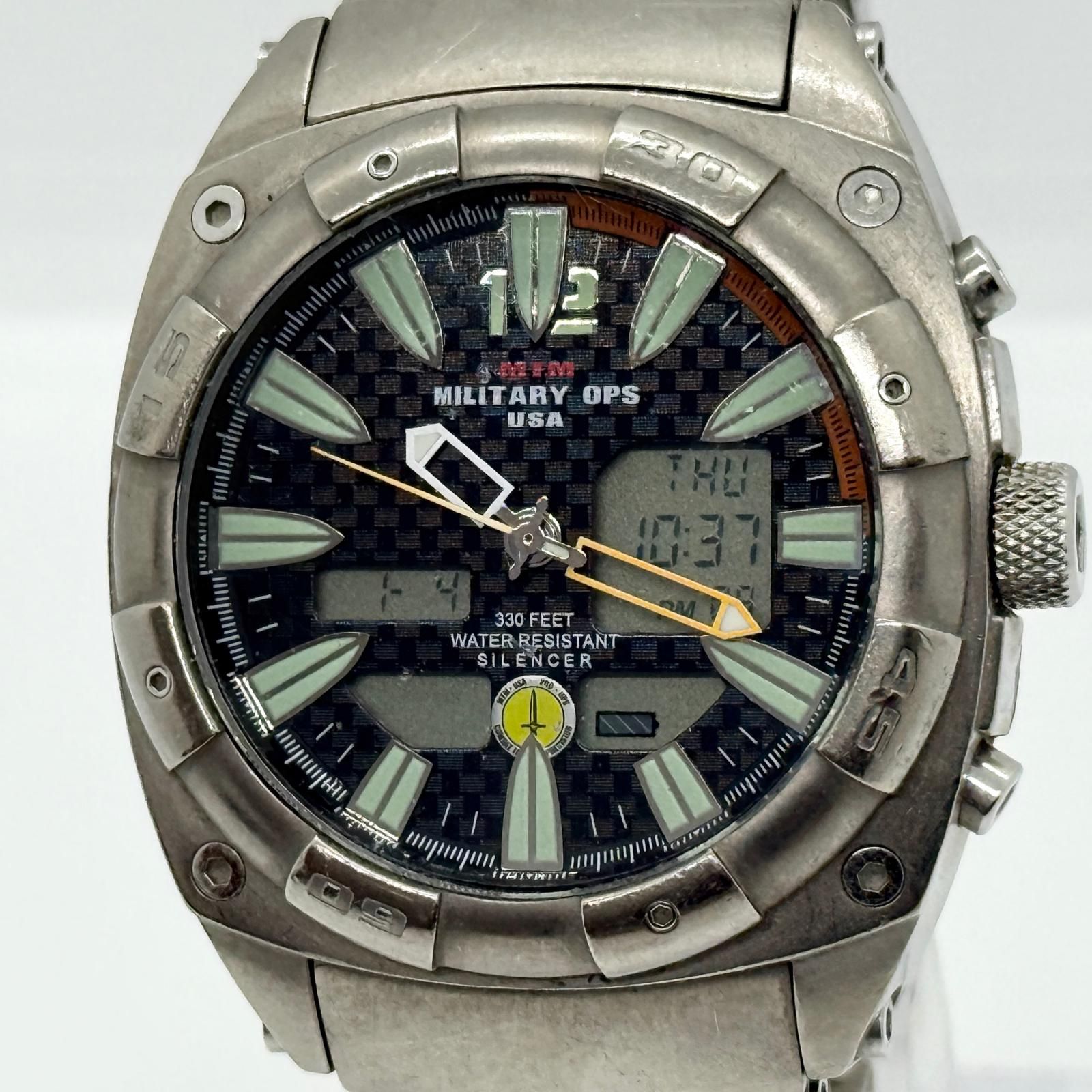 MTM MILITARY OPS ブラック QZ メンズ USA 腕時計 稼働品