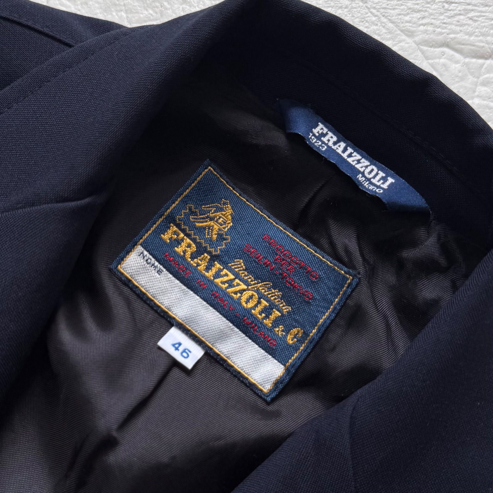 Fraizzoli × 聖林公司 段返り3B 金釦ブレザー 背抜き ネイビー サイズ 