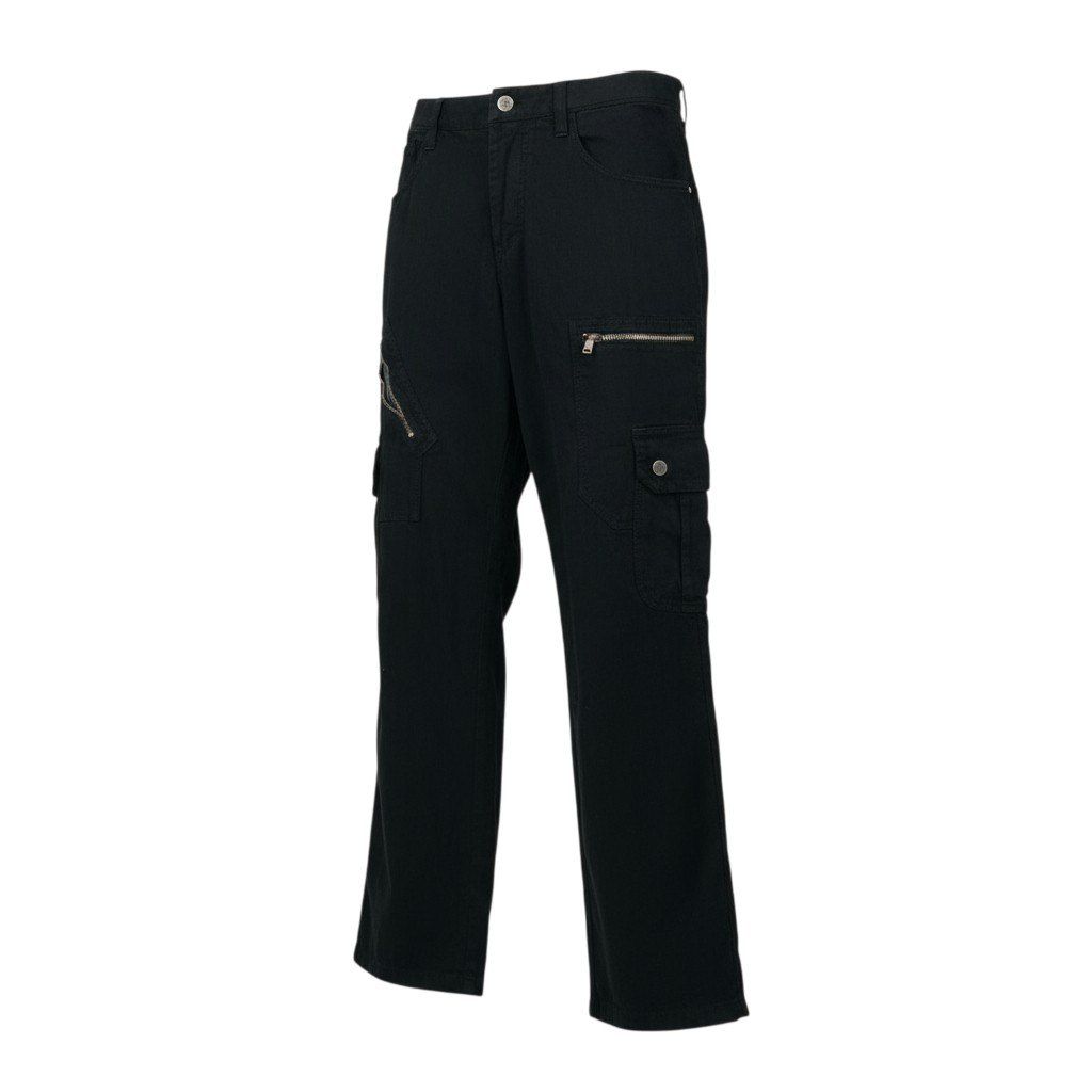 ☆30K18 DOLCE&GABBANA ドルチェアンドガッバーナ マルチジップポケットパンツ カーゴパンツ ボタンフライ ボトム 30/44サイズ ブラック メンズu02t