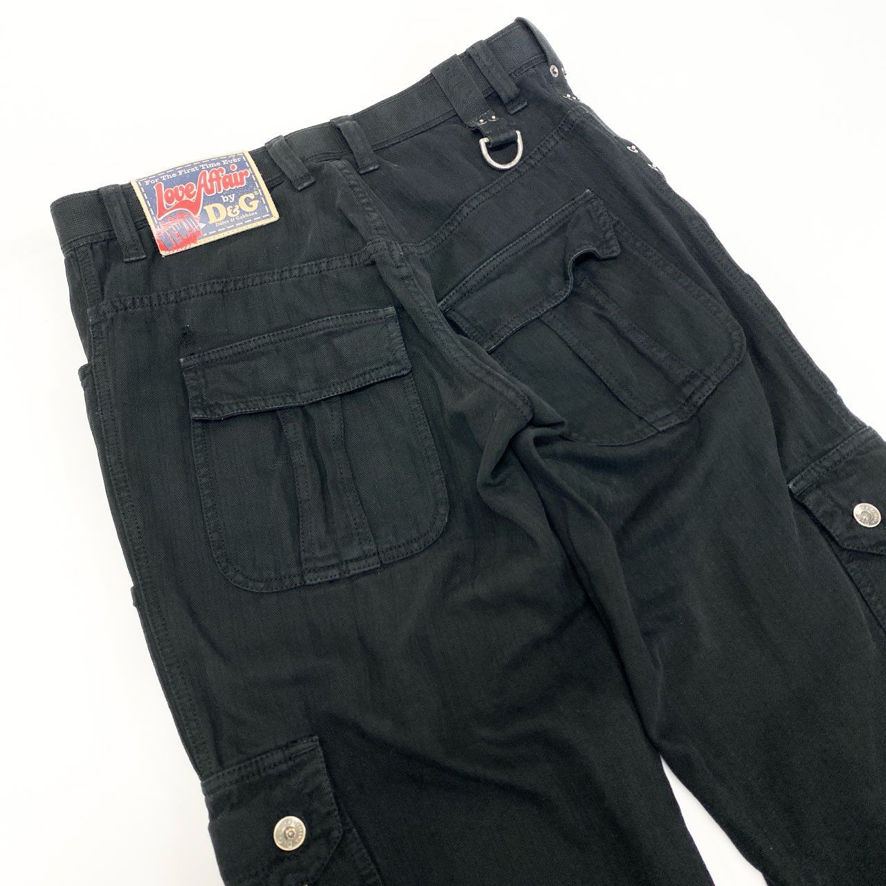 ☆30K18 DOLCE&GABBANA ドルチェアンドガッバーナ マルチジップポケットパンツ カーゴパンツ  ボタンフライ ボトム 30/44サイズ ブラック メンズu02t ☆30K18 DOLCE&GABBANA ドルチェアンドガッバーナ マルチジップ