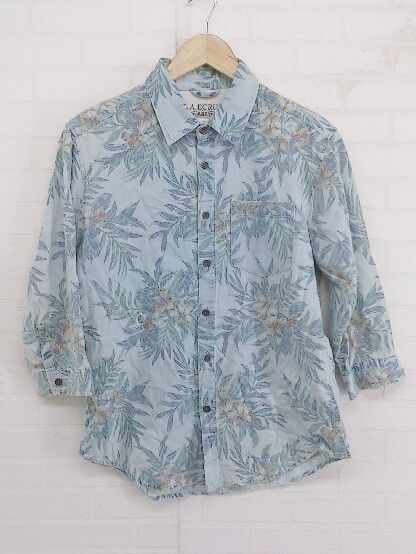 ◇ A.ECRU ABAHOUSE アバハウス 五分袖 シャツ サイズ2 ブルー系 メンズ P 【1210110001005】 11,134円