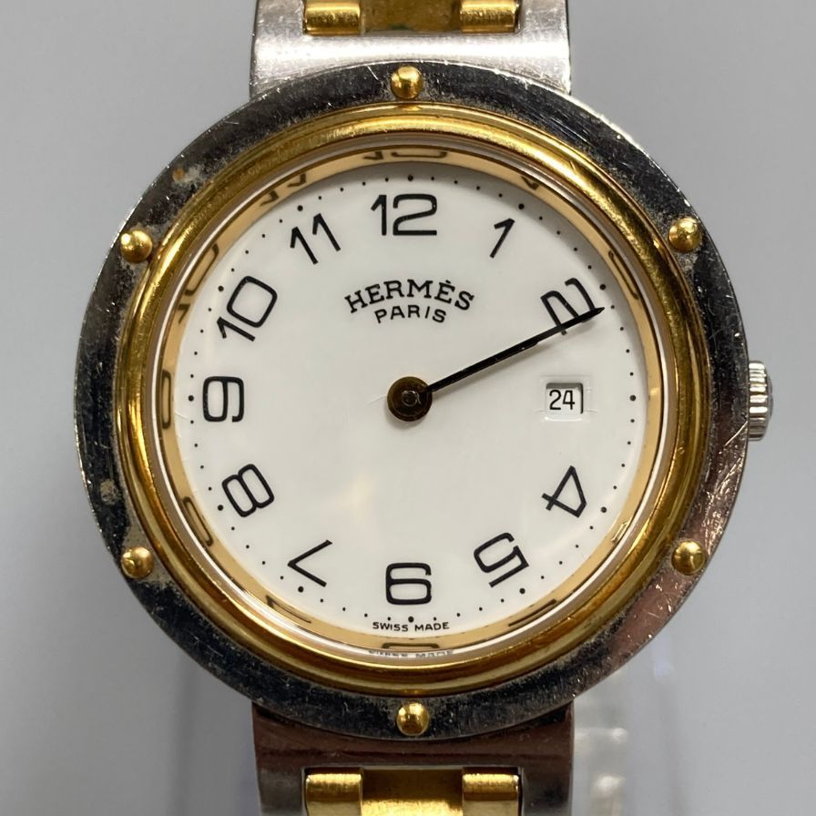 【ジャンク品】エルメス　クリッパー　時計 エルメス 491247 クリッパー 腕時計 白文字盤【AFI11】【中古】 - メルカリ