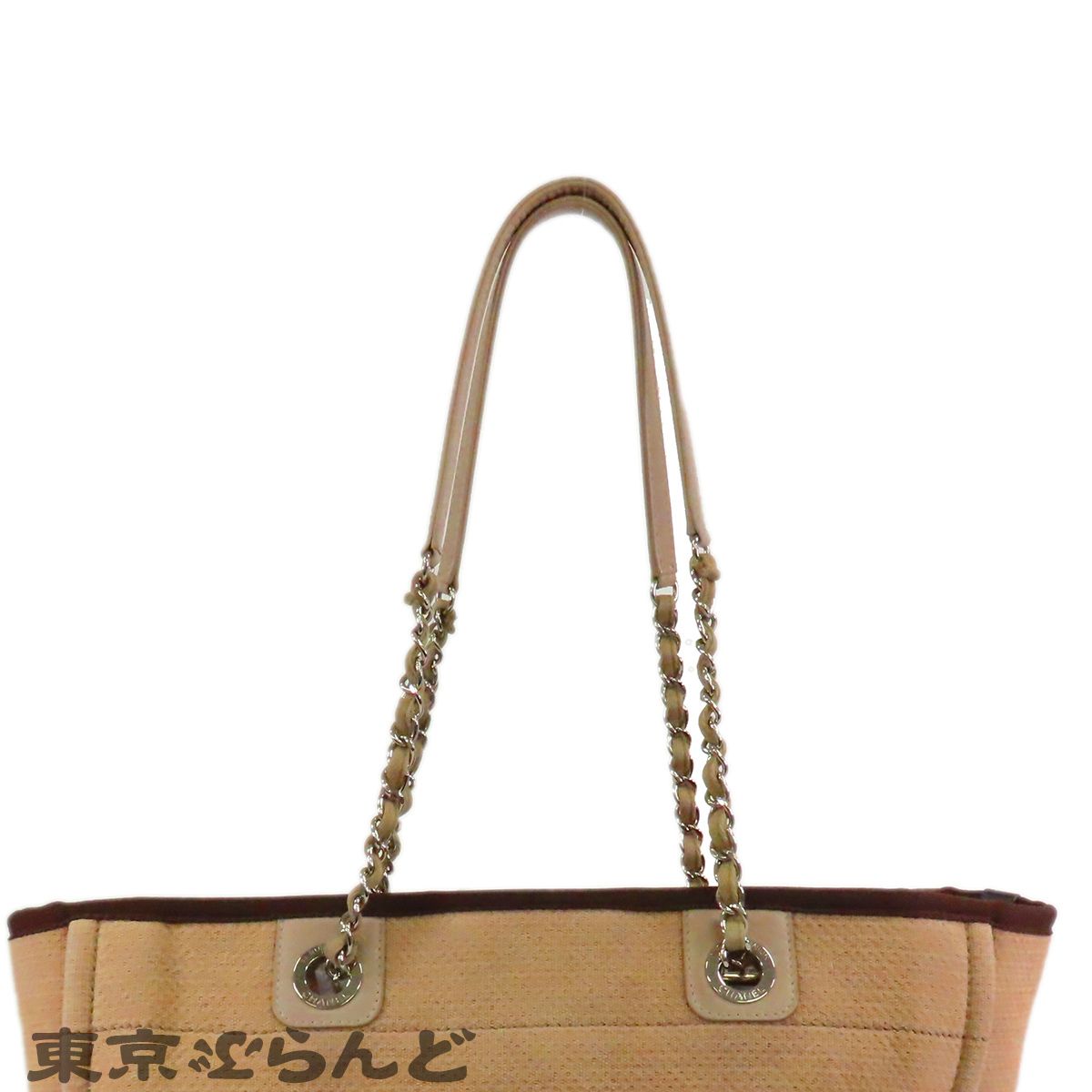 シャネル CHANEL ドーヴィル MM A67001 ベージュブラウン シルバー金具 