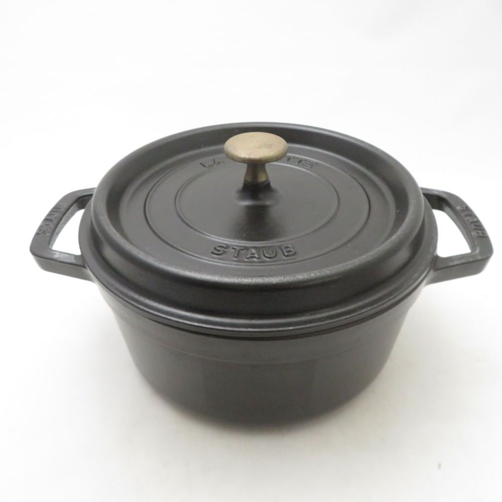 美品 STAUB ストウブ ピコ ココット ラウンド 両手鍋 鋳物ホーロー
