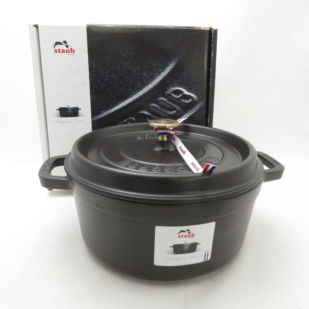 未使用 STAUB ストウブ ピコココットラウンド 両手鍋 鋳鉄 24cm 3.8L