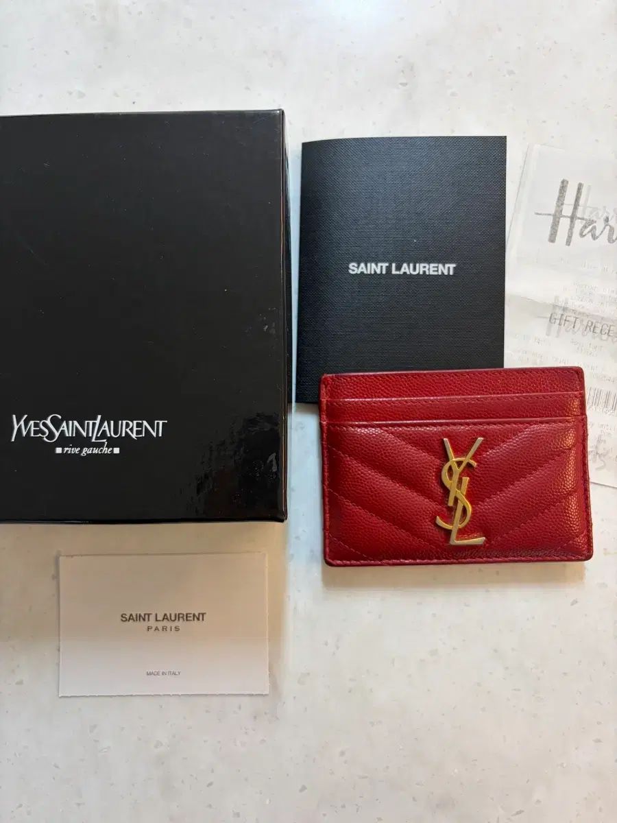 YVES SAINT LAURENT イヴ・サンローラン カードウォレット レッド