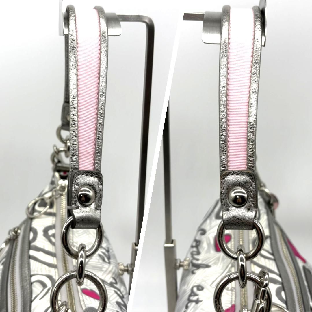 COACH コーチ ポピー シルバー メタリック ワンショルダーバッグ