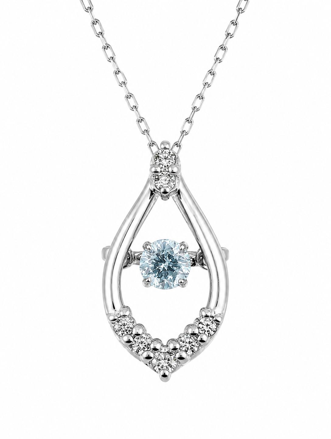 PT ブルーダイヤ ダンシングストーン ペンダントネックレス 0.05ct