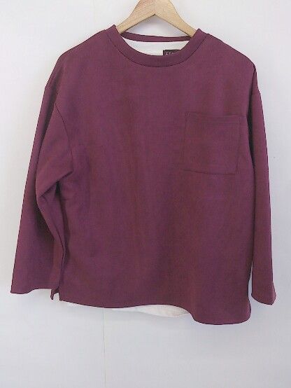 ◇ ETELIO エテリオ カットソー Tシャツ アンサンブル サイズ S ワインレッド ホワイト レディース メンズ P 【中古】 【1210240005584】