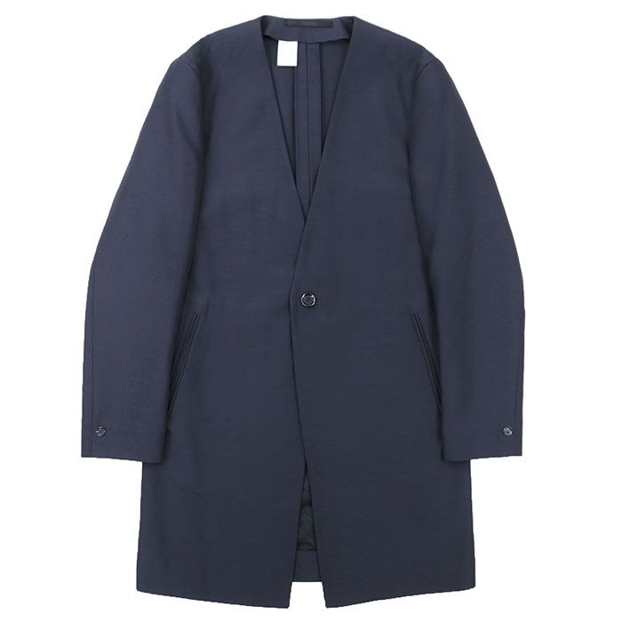 SALE【美品】N.HOOLYWOOD エヌハリウッド サマーコート ウール/ポリエステル サイズ 36 メンズ 1B ノーカラー スプリング アウター ネイビー 紺 日本製 17,182円
