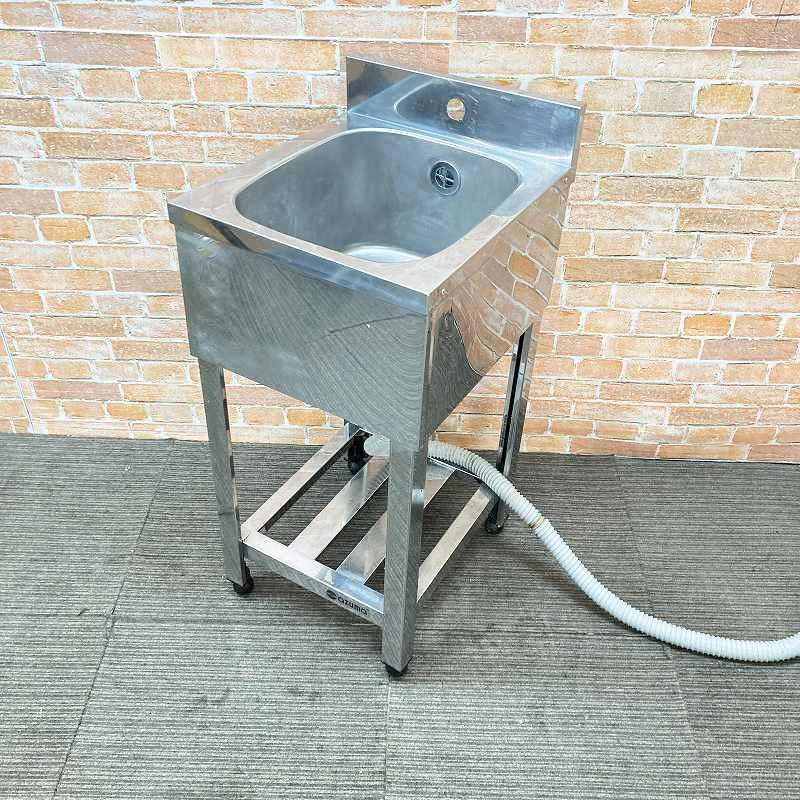 中古品】 azuma 東製作所 ステンレス一槽シンク 流し台 幅400mm×奥行