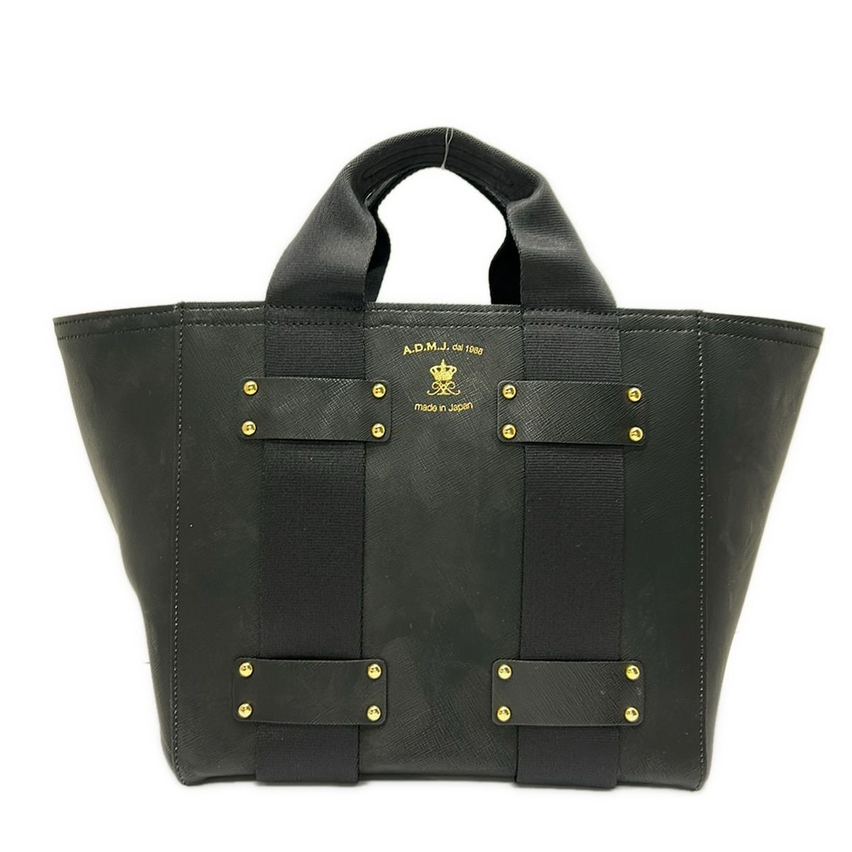 美品◆ADMJ◆アクセソワドゥマドモワゼル トートバック　ブラック黒レザーハンド AccessoiresDeMademoiselle(ADMJ)(アクセソワ・ドゥ・マドモワゼル