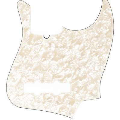 Fender Pickguard, Jazz Bass, 10-Hole Mount, Aged White Pearl, 4-Ply ピックガード フェンダー