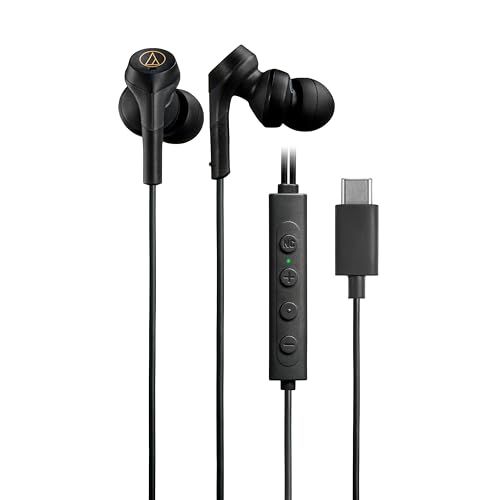 オーディオテクニカ ATH-CKS330NC BK イヤホン 有線 タイプC ノイズキャンセリング 1.2m U型コード 【遅延なし マイク付 リモコン 重低音 密閉型 ??質 DAC内蔵 ブラック】p 6,908円