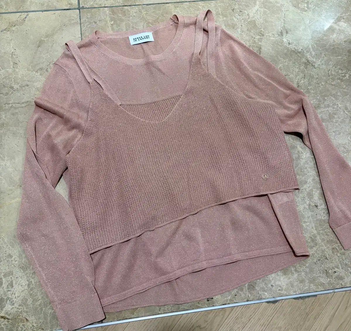 新 服 レイヤード セット ピンク ニット