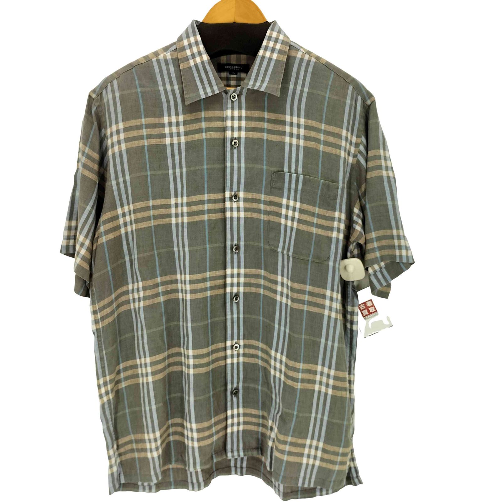 バーバリーロンドン BURBERRY LONDON ワンポケットS/Sチェックシャツ メンズ L