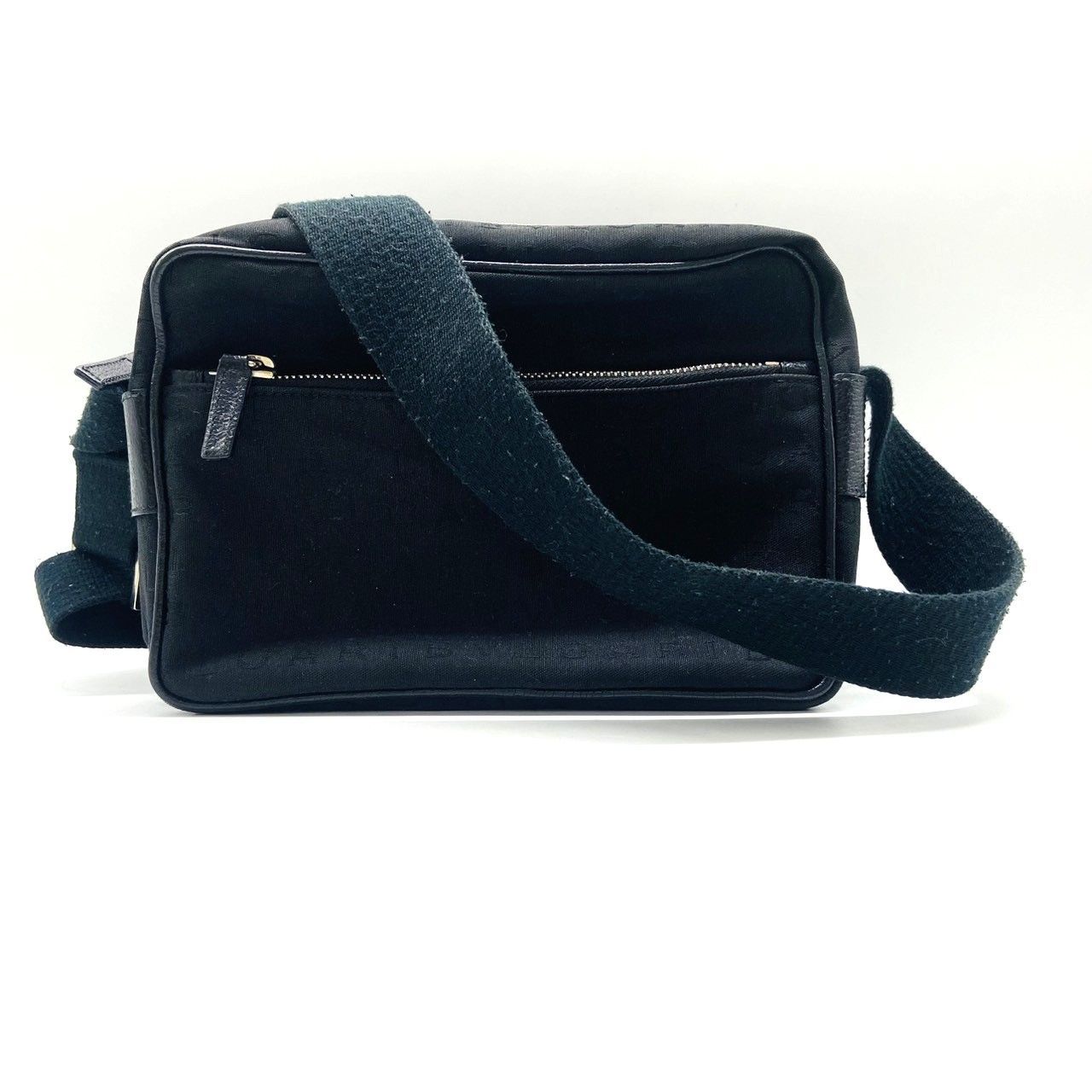 ★BVLGARI ブルガリ ショルダーバッグ 斜め掛け ロゴマニア ブラック系 中古★007778