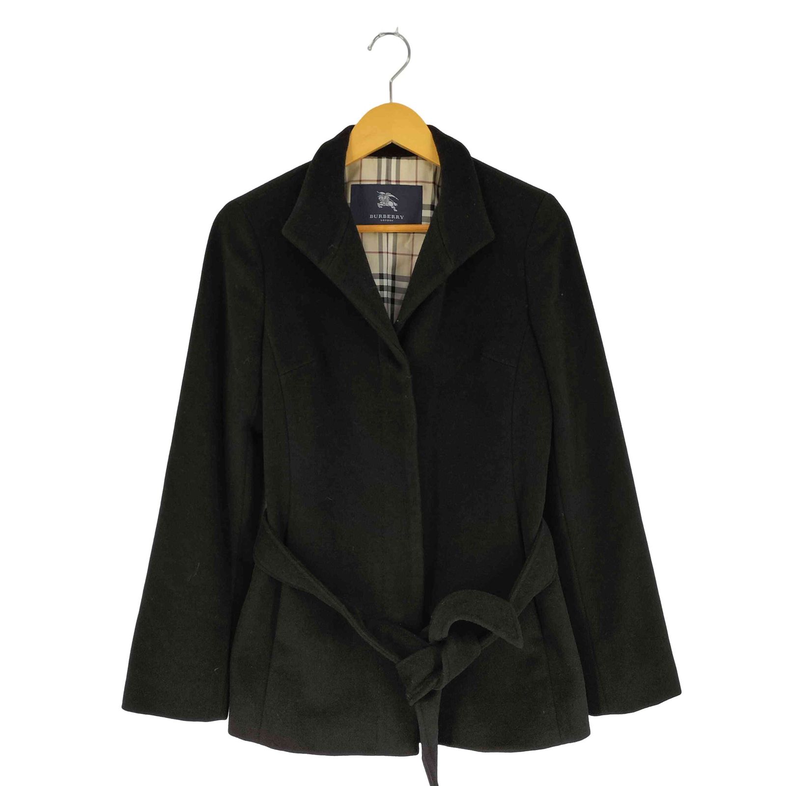 バーバリーロンドン BURBERRY LONDON 裏地ノバチェック ウール混 アンゴラ 比翼 ベルテッド ジャケット レディース JPN：38 9,109円
