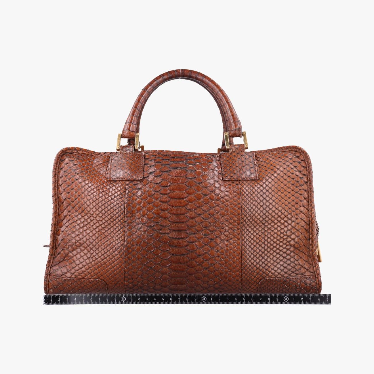 ロエベLoeweアマソナ ブラウン パイソン × レザー 010804 - メルカリ