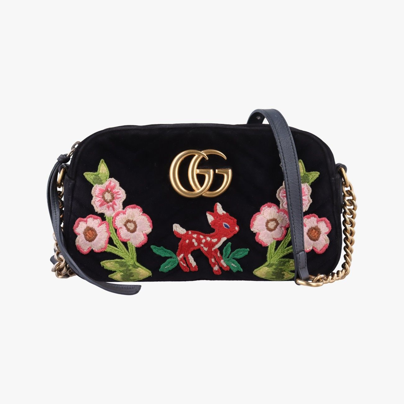 グッチGucciGGマーモント ブラック×マルチカラー ベロア 447632 F025171587