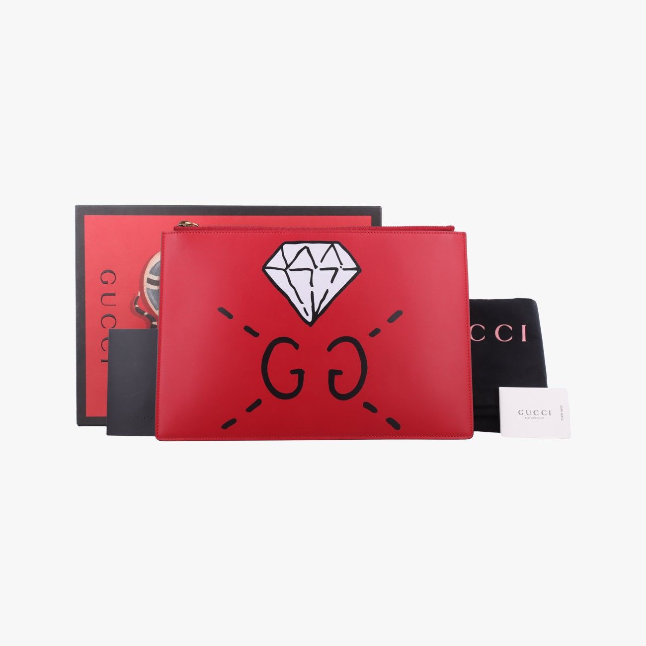 グッチGucciゴースト レッド レザー 445597