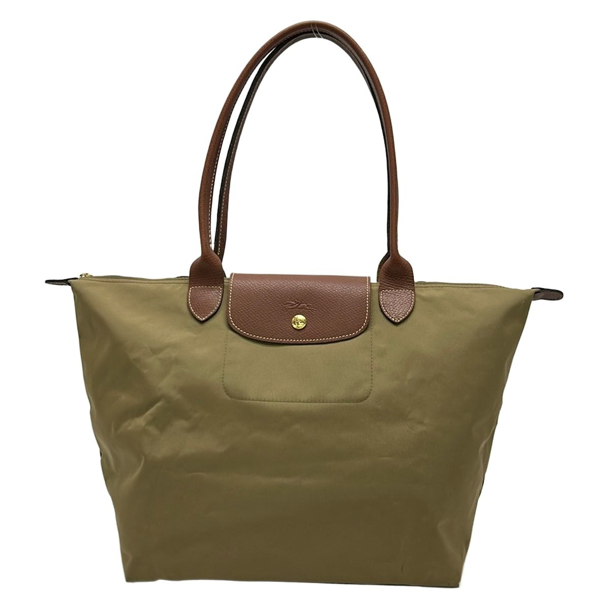 LONGCHAMP(ロンシャン) ショルダーバッグ ル・プリアージュオリジナル L1899089P49 ベージュ×ブラウン 折りたたみ レザー