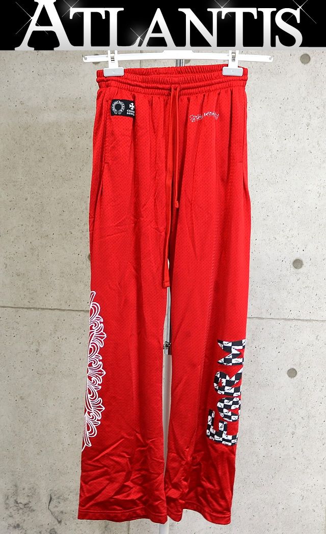 CHROME HEARTS 新宿店 クロムハーツ PPO MESH VARSITY PANTS CH メッシュ バーシティ ロングパンツ メンズ size:M 赤 30755